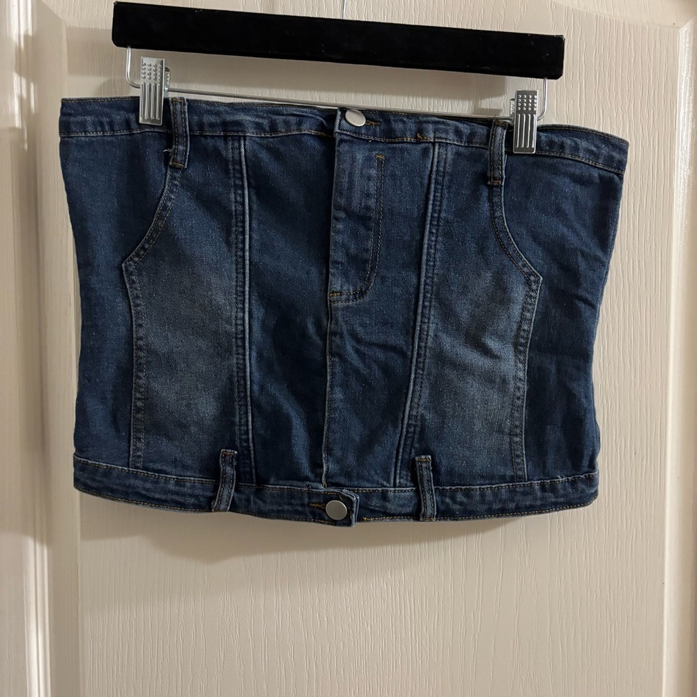 Stylish Denim Blue Women's Crop Top